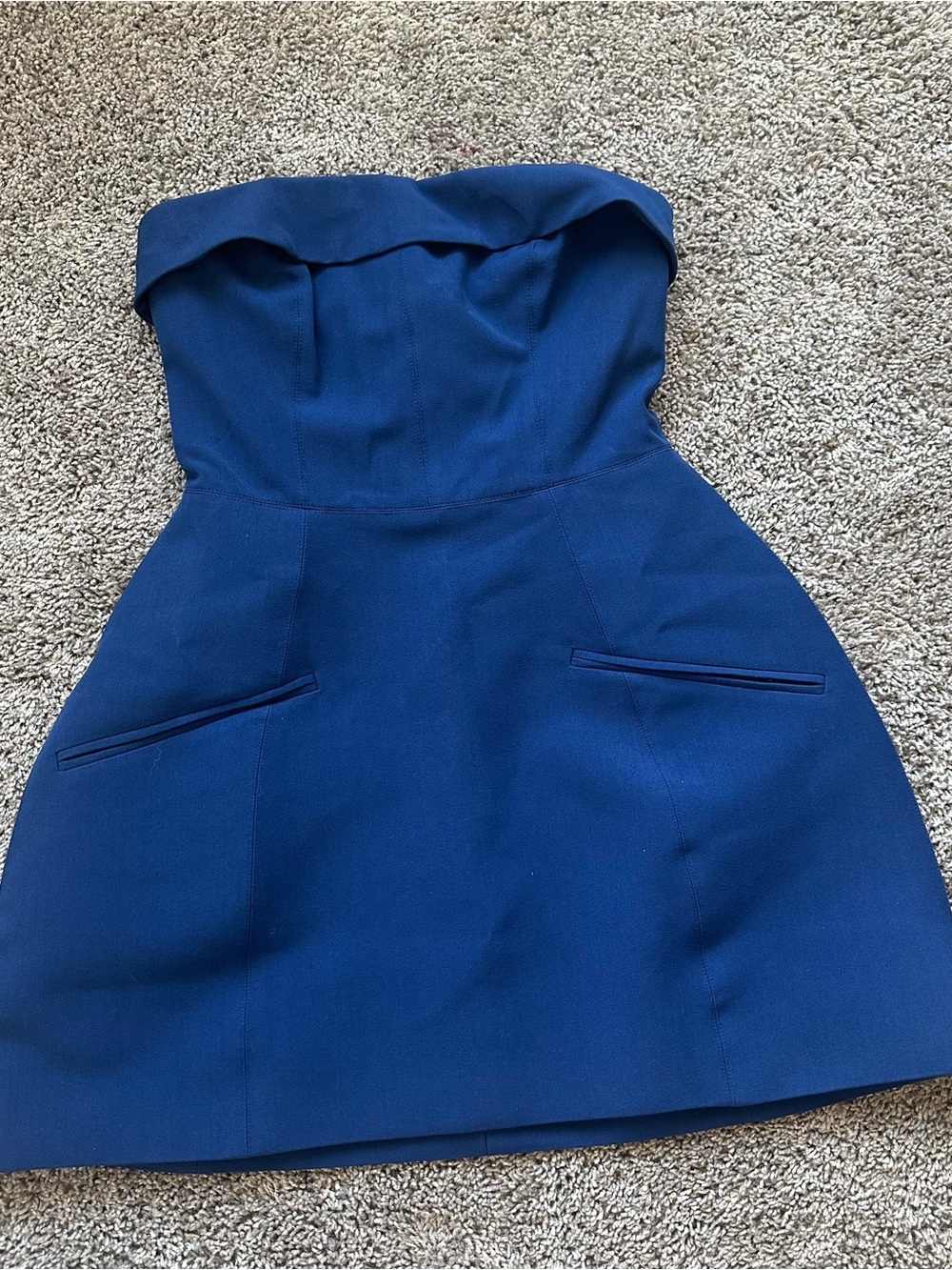 Oh Polly Strapless Navy Blue Mini Dress - Picture 3 of 6